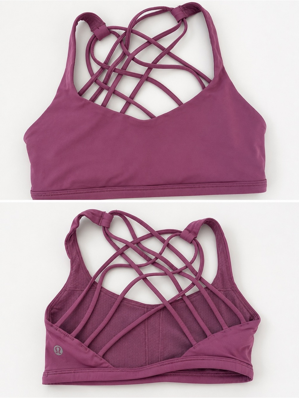 lululemon athletica Strappy Back Sports Bra in Plum